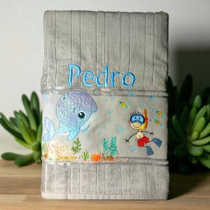 Toalha de banho personalizada com bordado